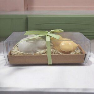 Hallmark Easter Salt & Pepper Shakers Bunny Rabbbit and Chick NIB Ceramic Gift